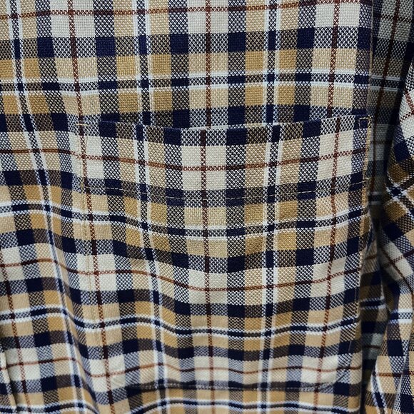 Daniel Cremieux Signature Collection Men Long Sleeve Shirt XL Brown Blue Plaid - Picture 5 of 10